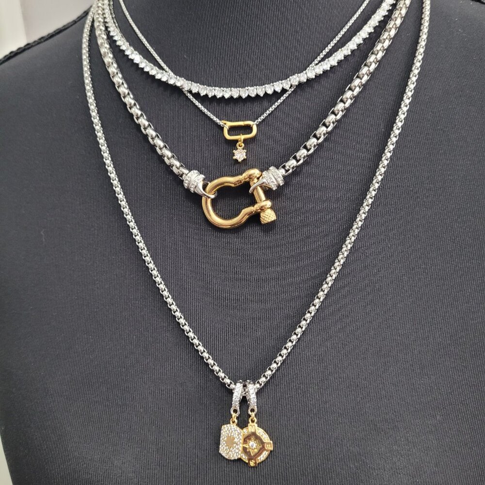 Artizan Joyeria HERRADURA SIGNATURE CHARMED TENNIS LAYERED NECKLACE SET - Picture 4 of 4